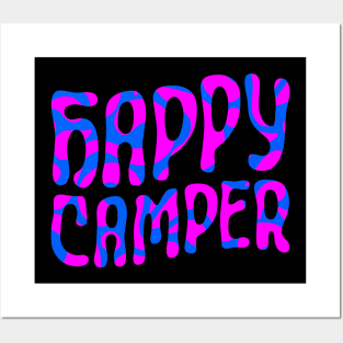 Happy Camper (psychedelic pink and blue) Posters and Art